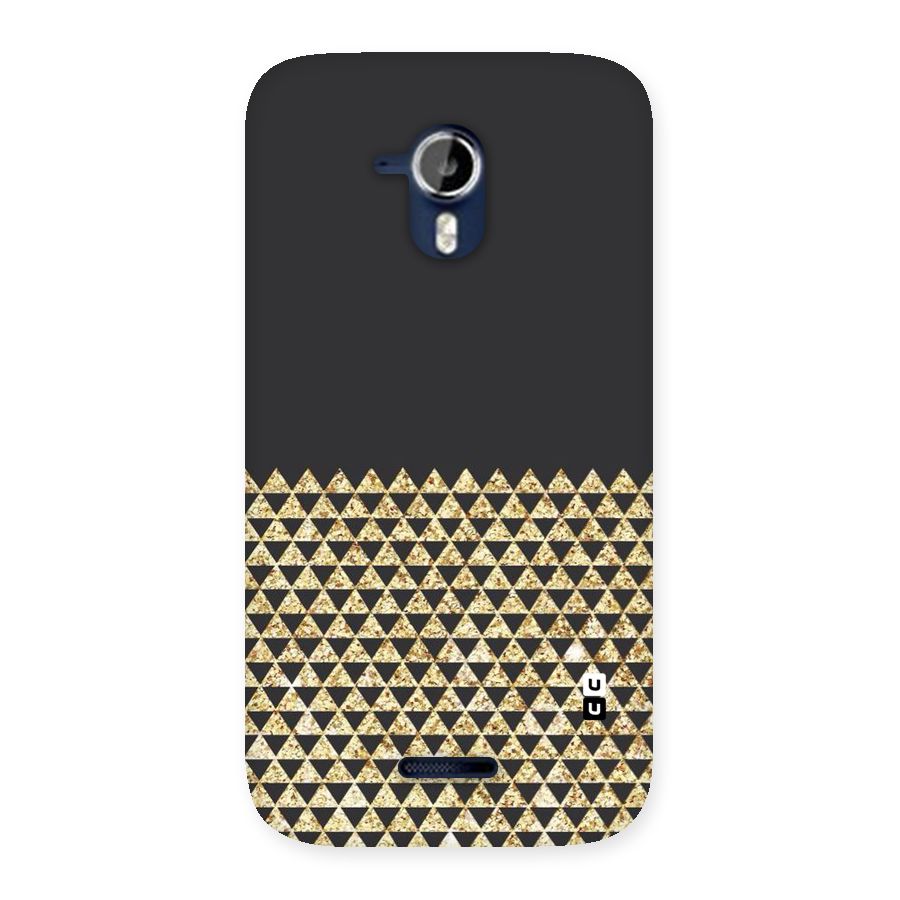 Dark Grey Golden Triangles Back Case for Micromax Canvas Magnus A117