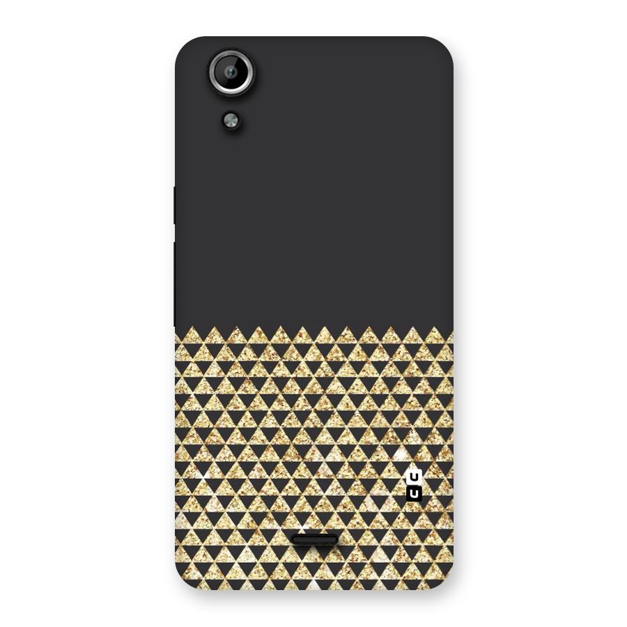 Dark Grey Golden Triangles Back Case for Micromax Canvas Selfie Lens Q345