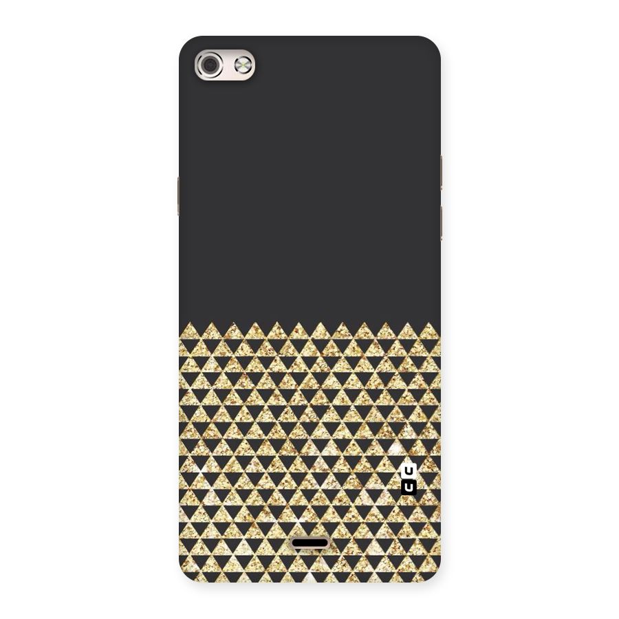 Dark Grey Golden Triangles Back Case for Micromax Canvas Silver 5