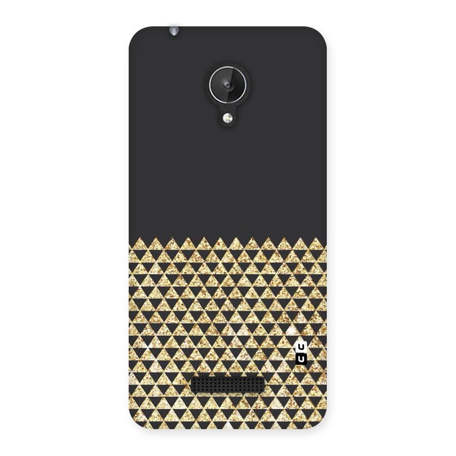 Dark Grey Golden Triangles Back Case for Micromax Canvas Spark Q380
