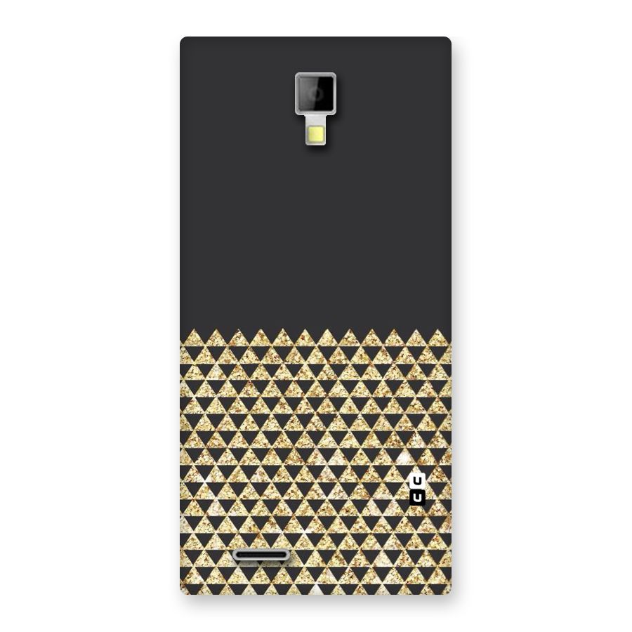 Dark Grey Golden Triangles Back Case for Micromax Canvas Xpress A99