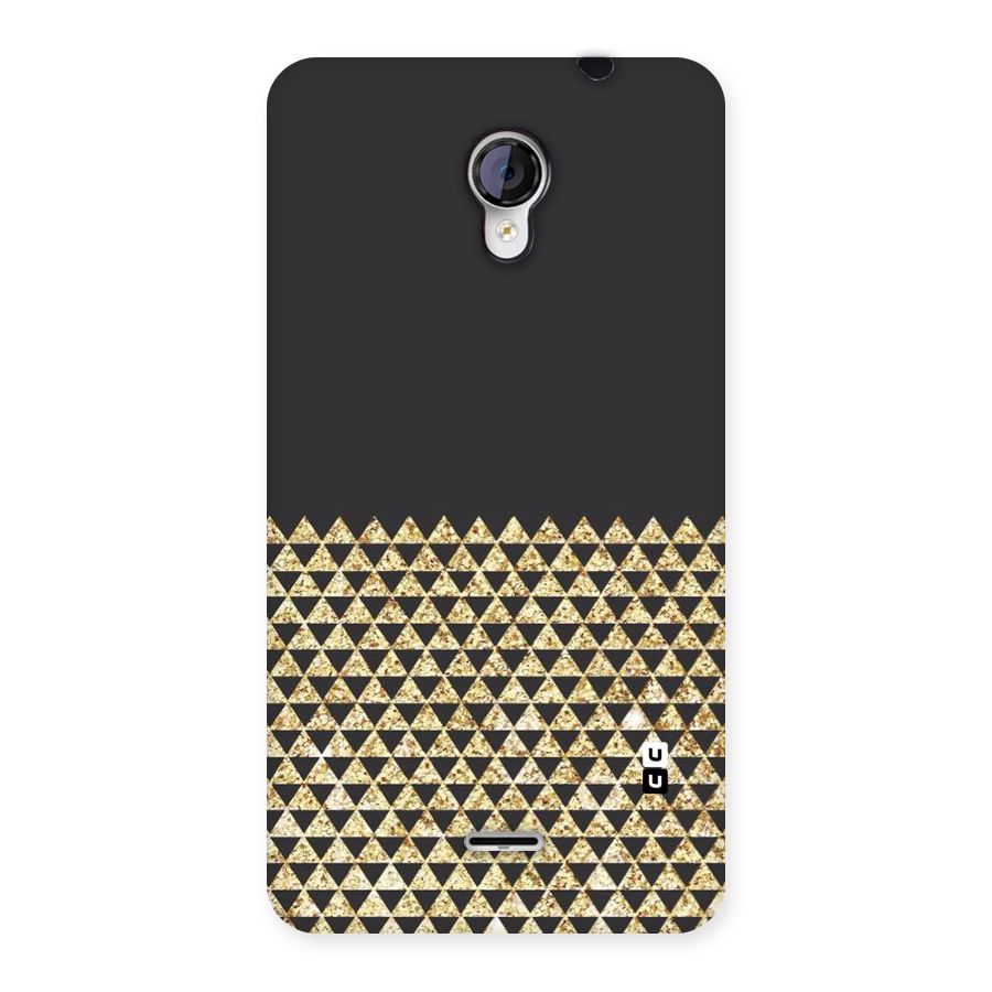 Dark Grey Golden Triangles Back Case for Micromax Unite 2 A106