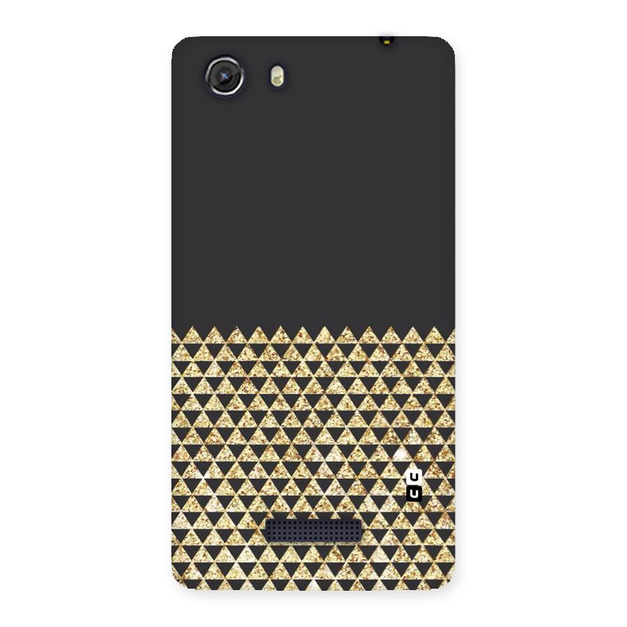 Dark Grey Golden Triangles Back Case for Micromax Unite 3
