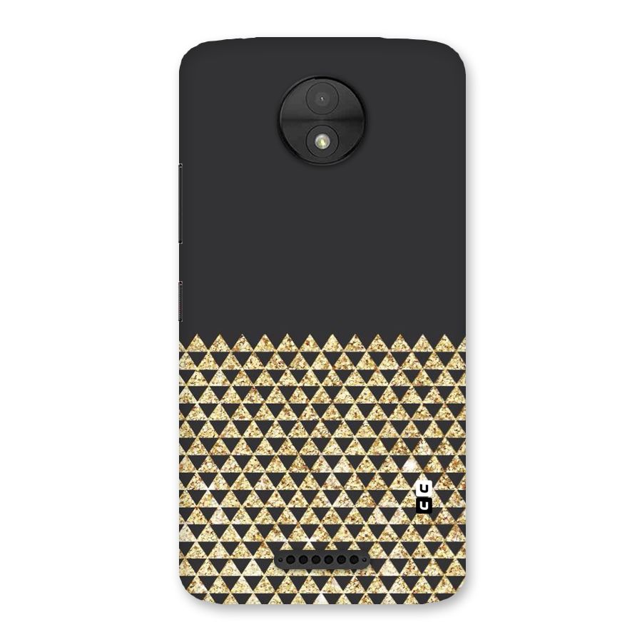 Dark Grey Golden Triangles Back Case for Moto C