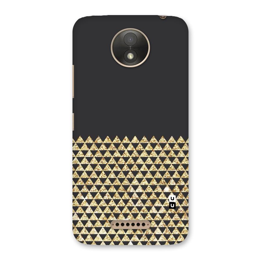 Dark Grey Golden Triangles Back Case for Moto C Plus