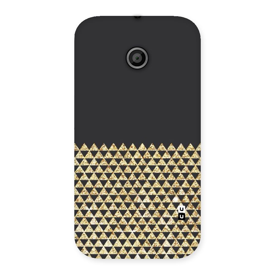Dark Grey Golden Triangles Back Case for Moto E