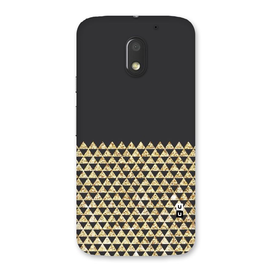 Dark Grey Golden Triangles Back Case for Moto E3 Power