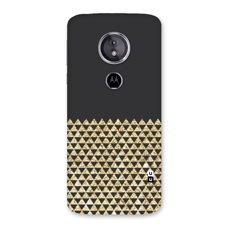 Dark Grey Golden Triangles Back Case for Moto E5