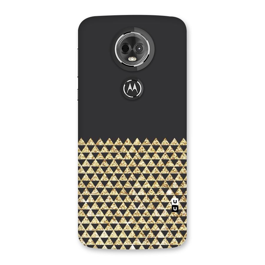 Dark Grey Golden Triangles Back Case for Moto E5 Plus