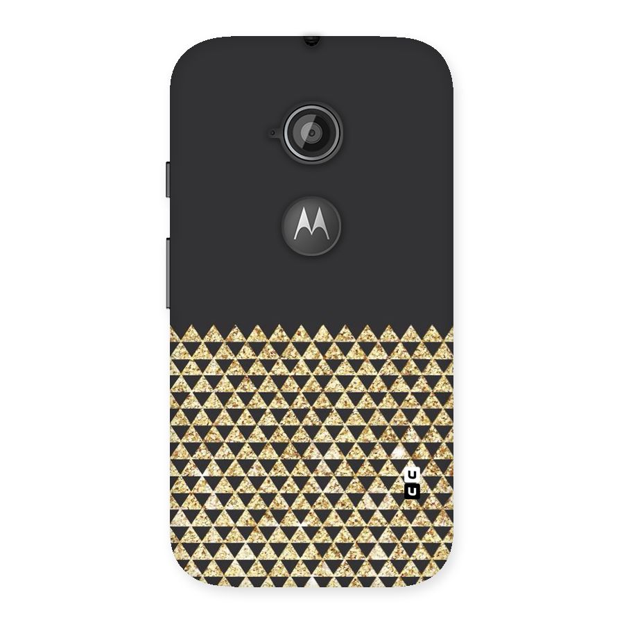 Dark Grey Golden Triangles Back Case for Moto E 2nd Gen