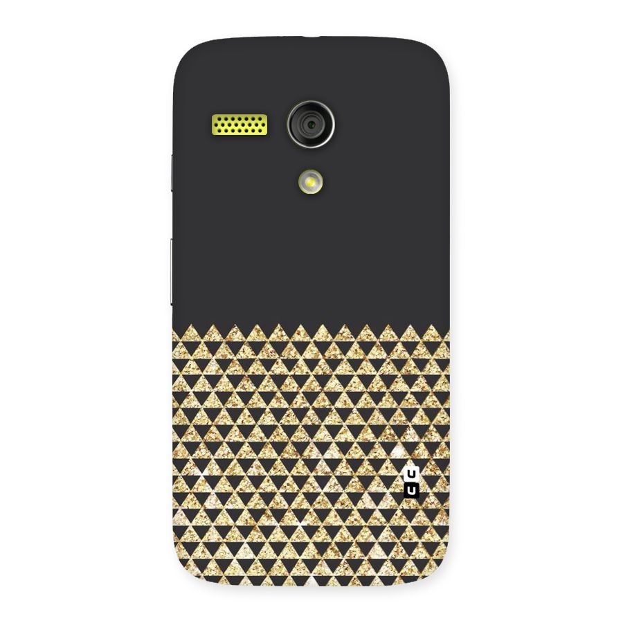 Dark Grey Golden Triangles Back Case for Moto G