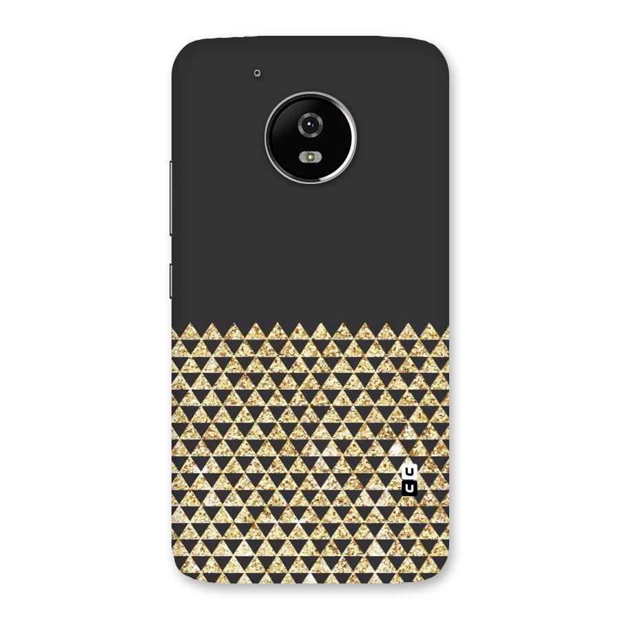 Dark Grey Golden Triangles Back Case for Moto G5