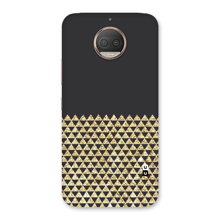 Dark Grey Golden Triangles Back Case for Moto G5s Plus