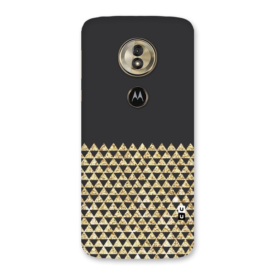 Dark Grey Golden Triangles Back Case for Moto G6 Play
