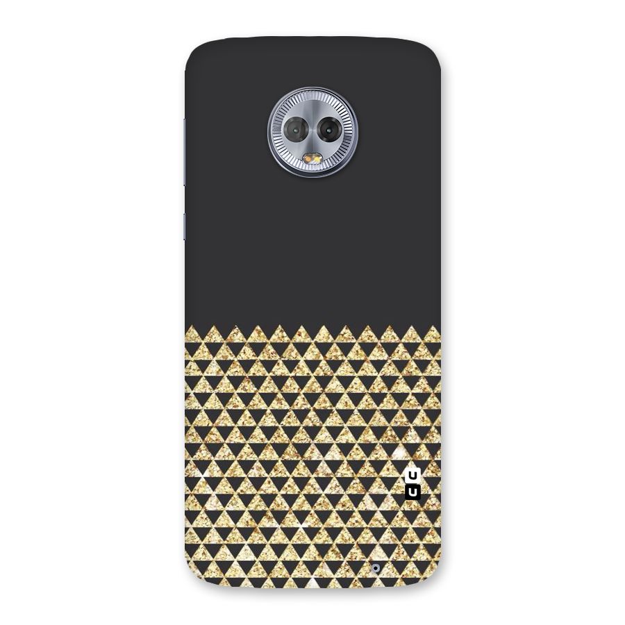 Dark Grey Golden Triangles Back Case for Moto G6 Plus