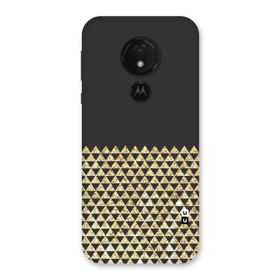Dark Grey Golden Triangles Back Case for Moto G7 Power