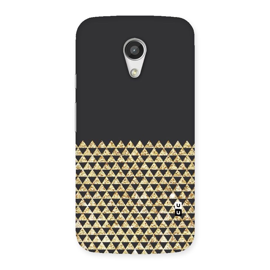 Dark Grey Golden Triangles Back Case for Moto G 2nd Gen