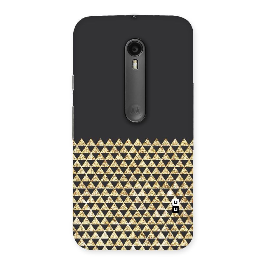 Dark Grey Golden Triangles Back Case for Moto G Turbo