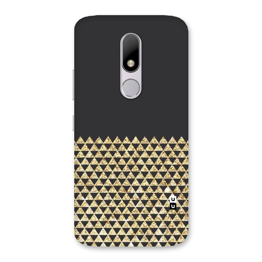 Dark Grey Golden Triangles Back Case for Moto M
