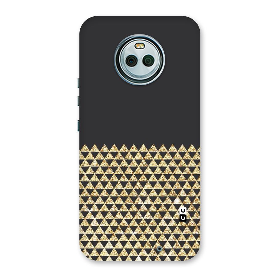 Dark Grey Golden Triangles Back Case for Moto X4