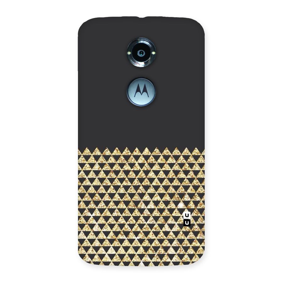 Dark Grey Golden Triangles Back Case for Moto X 2nd Gen