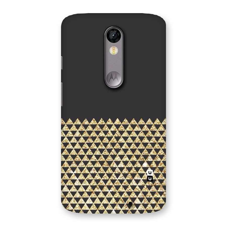 Dark Grey Golden Triangles Back Case for Moto X Force