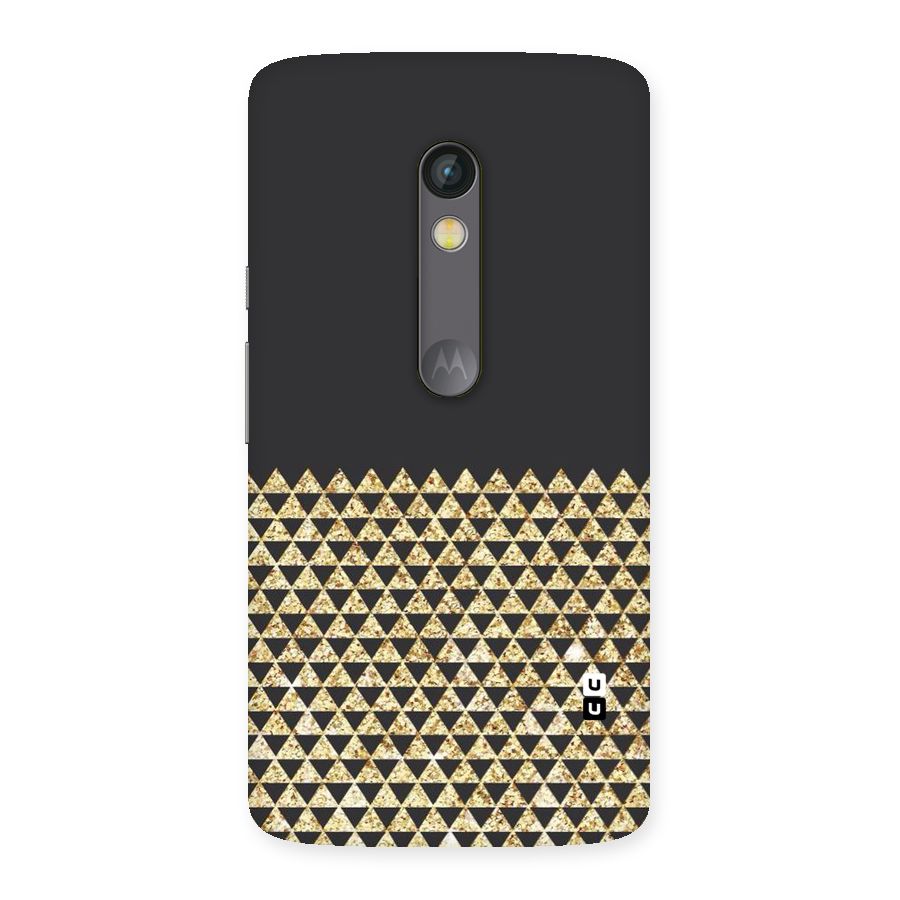 Dark Grey Golden Triangles Back Case for Moto X Play