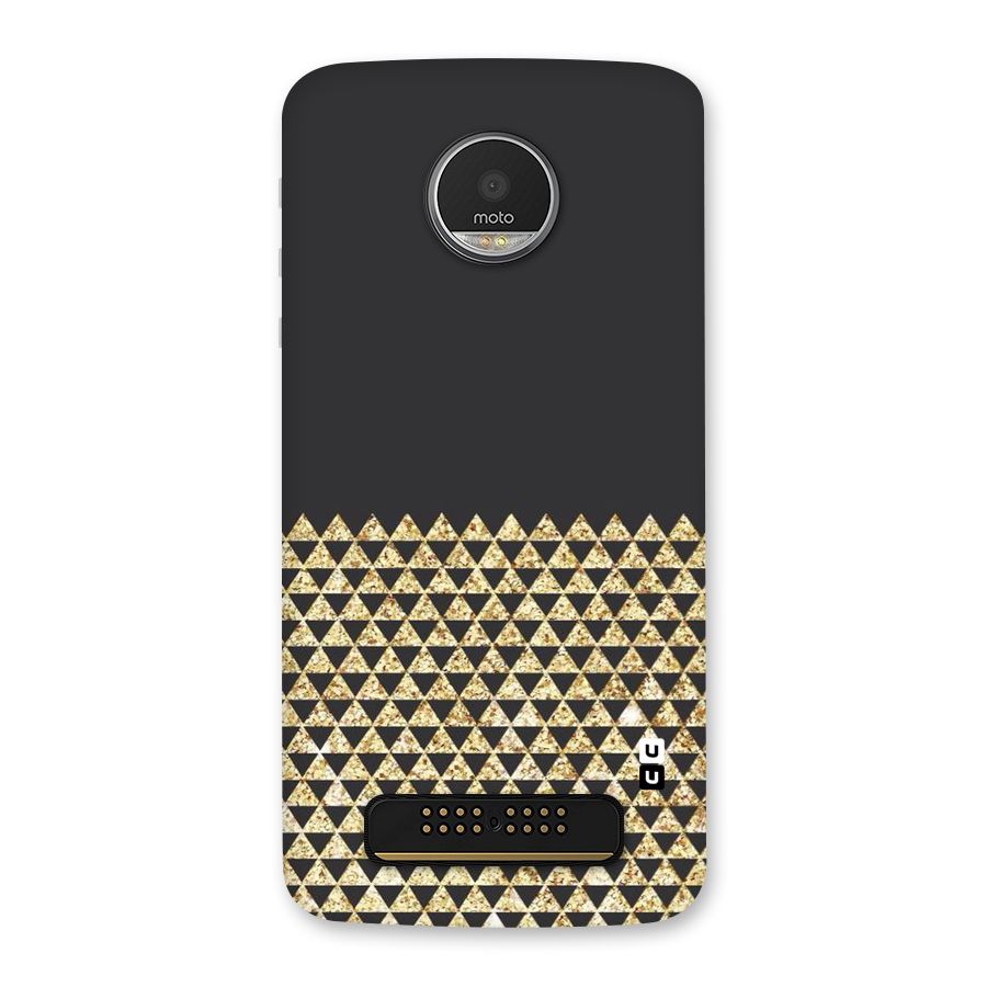 Dark Grey Golden Triangles Back Case for Moto Z Play