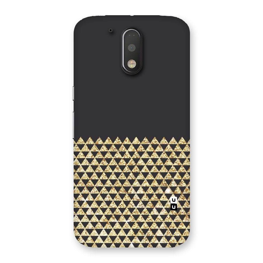Dark Grey Golden Triangles Back Case for Motorola Moto G4 Plus