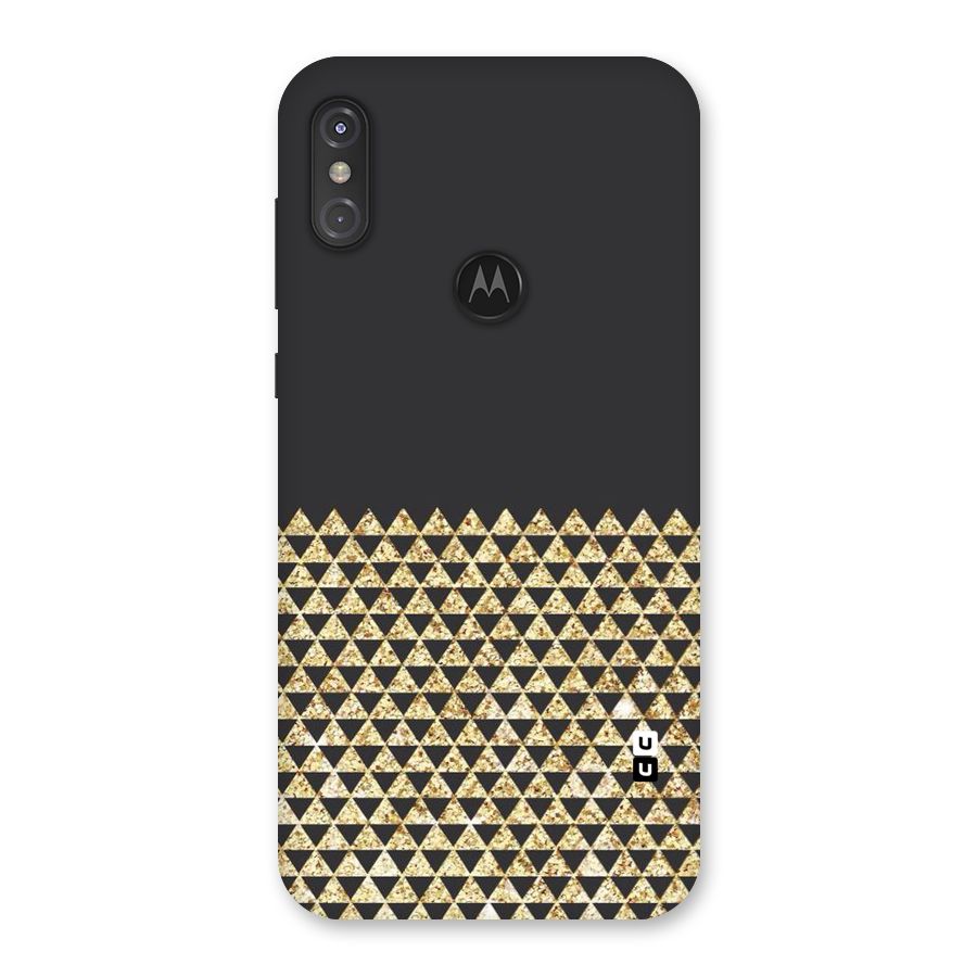 Dark Grey Golden Triangles Back Case for Motorola One Power