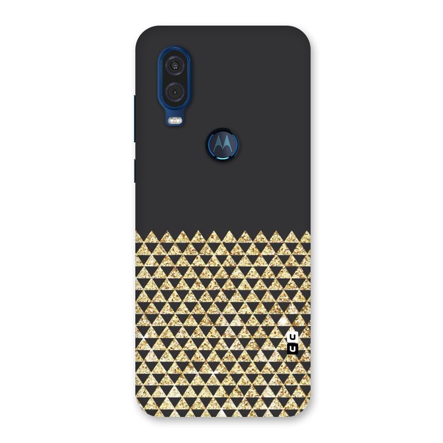 Dark Grey Golden Triangles Back Case for Motorola One Vision