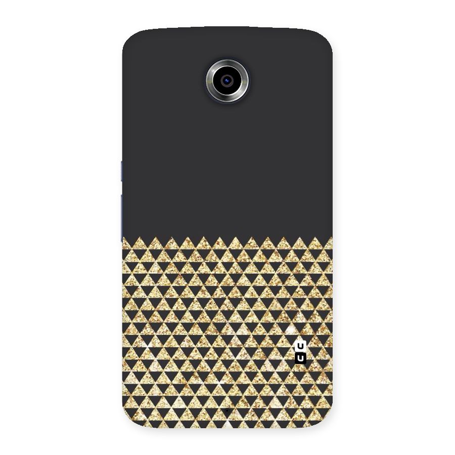 Dark Grey Golden Triangles Back Case for Nexsus 6