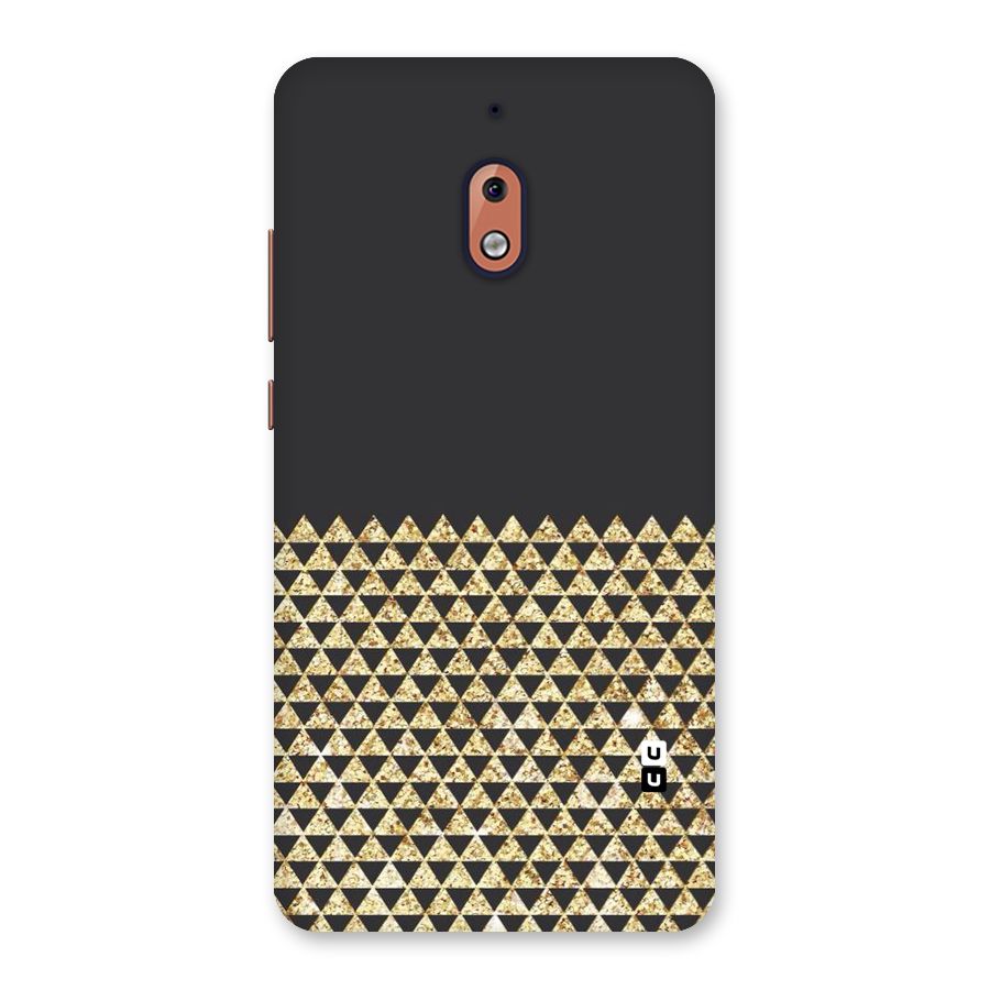 Dark Grey Golden Triangles Back Case for Nokia 2.1