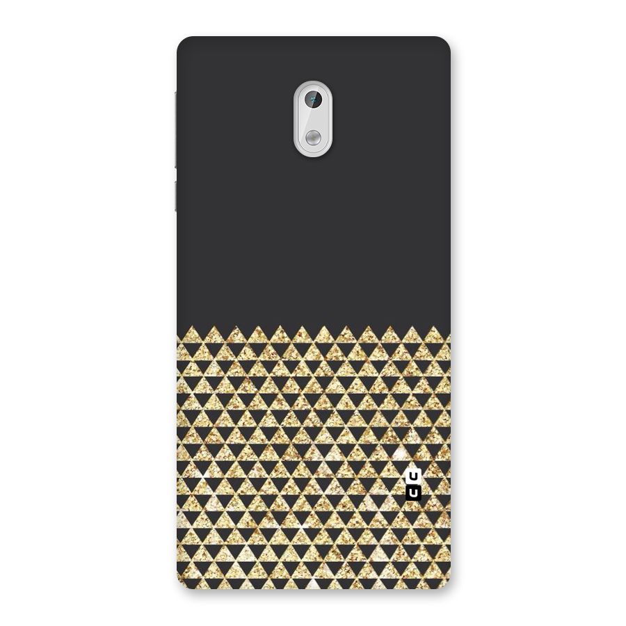 Dark Grey Golden Triangles Back Case for Nokia 3
