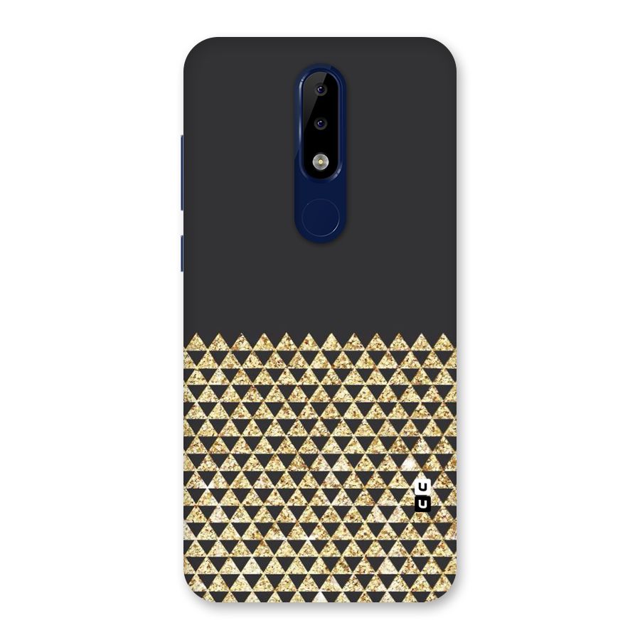 Dark Grey Golden Triangles Back Case for Nokia 5.1 Plus
