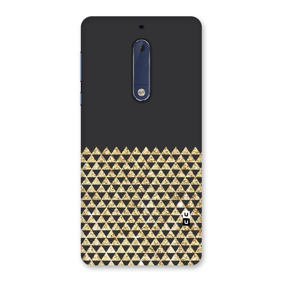 Dark Grey Golden Triangles Back Case for Nokia 5