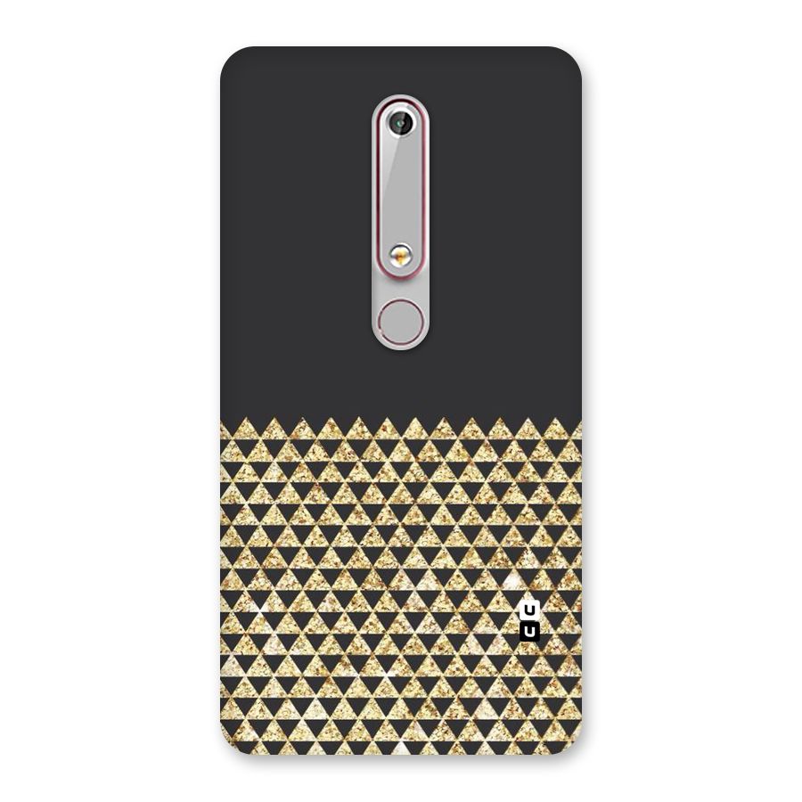Dark Grey Golden Triangles Back Case for Nokia 6.1