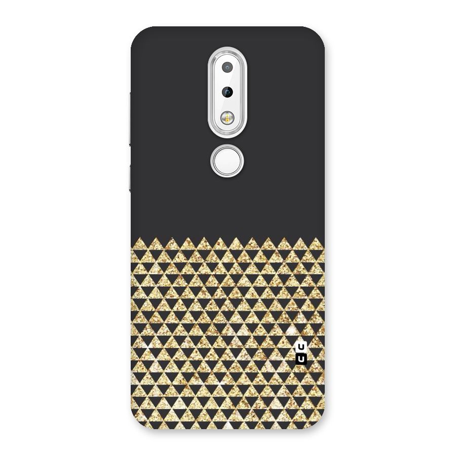 Dark Grey Golden Triangles Back Case for Nokia 6.1 Plus