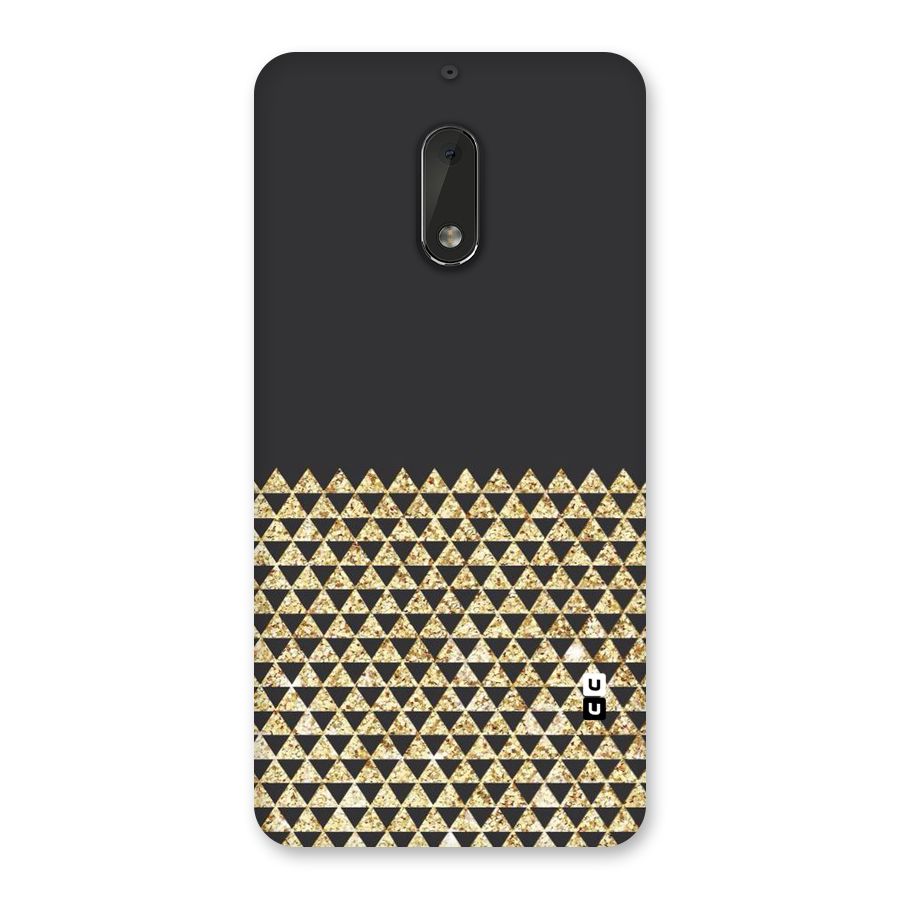 Dark Grey Golden Triangles Back Case for Nokia 6