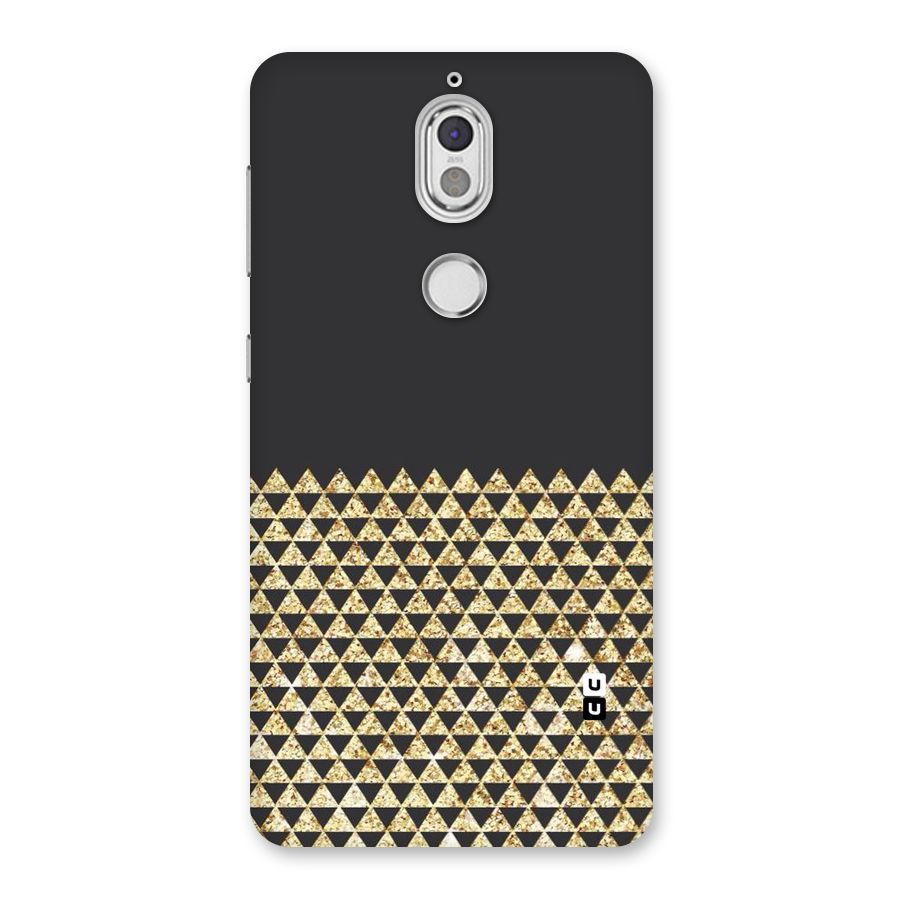 Dark Grey Golden Triangles Back Case for Nokia 7