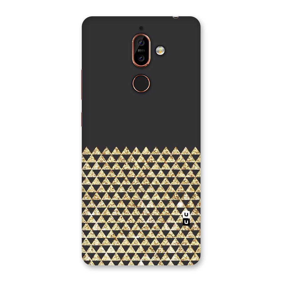 Dark Grey Golden Triangles Back Case for Nokia 7 Plus
