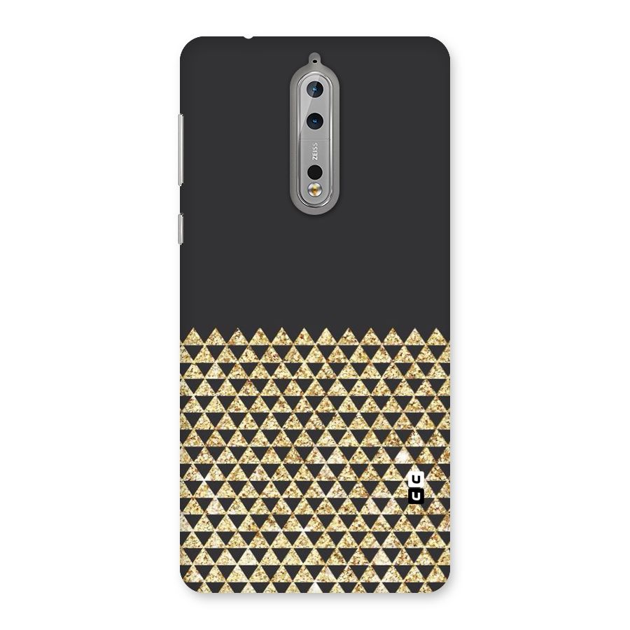 Dark Grey Golden Triangles Back Case for Nokia 8