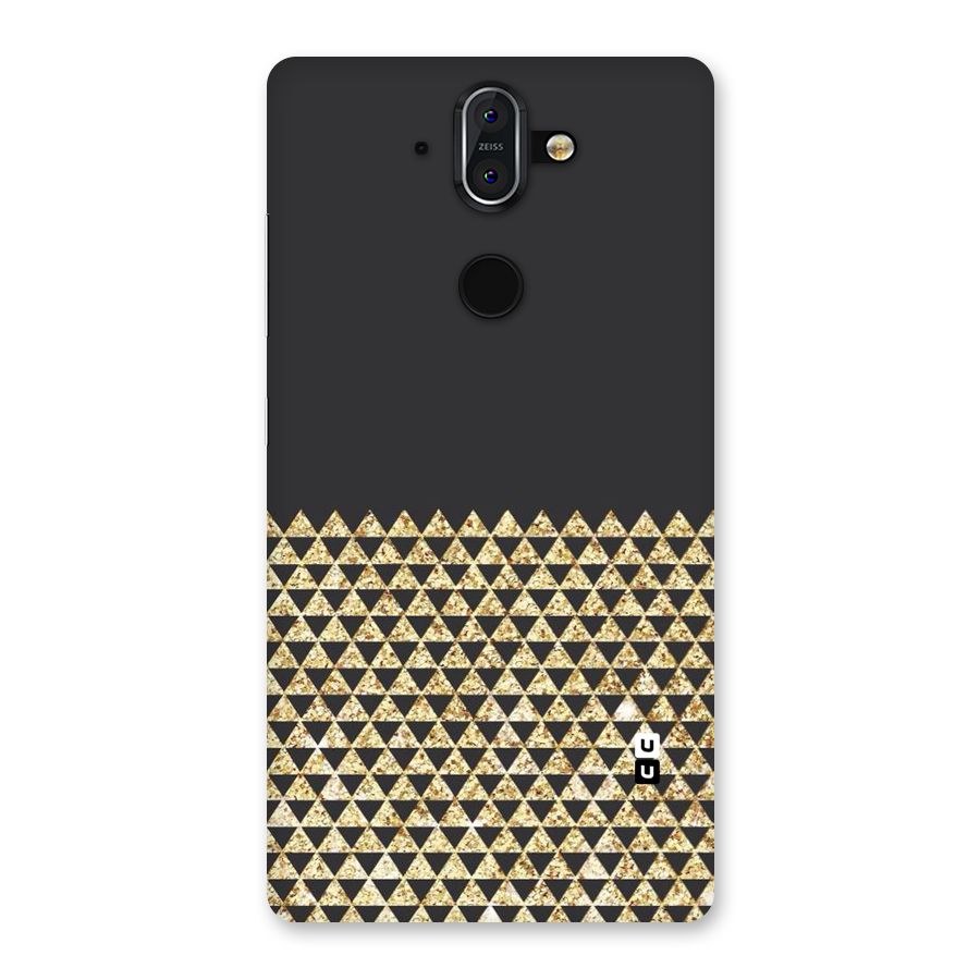 Dark Grey Golden Triangles Back Case for Nokia 8 Sirocco