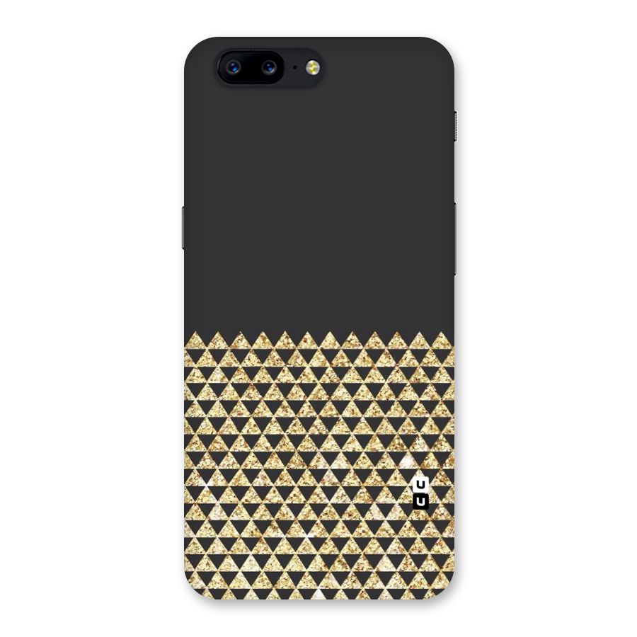 Dark Grey Golden Triangles Back Case for OnePlus 5