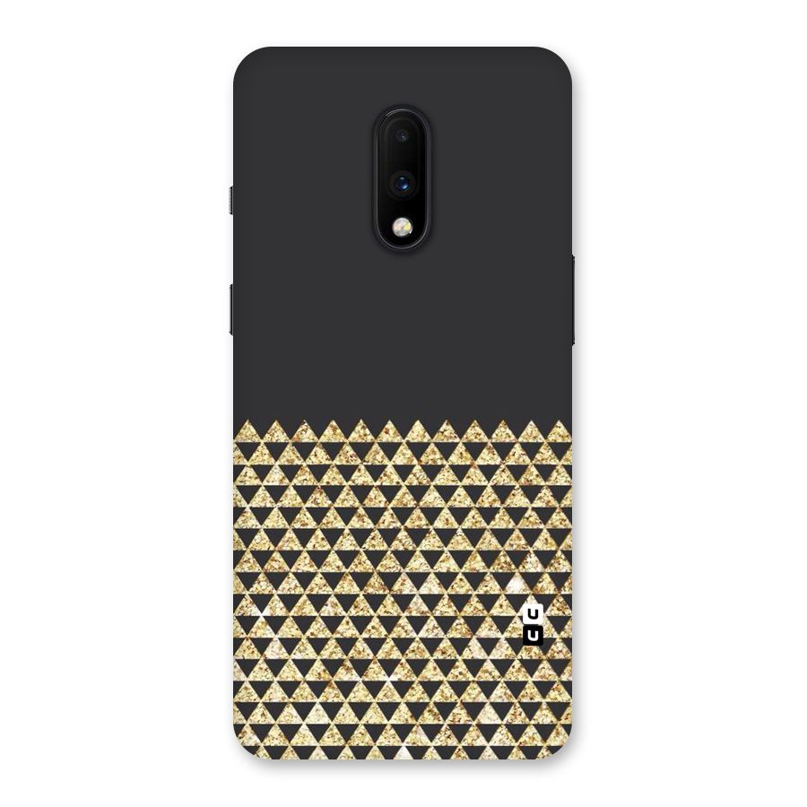 Dark Grey Golden Triangles Back Case for OnePlus 7