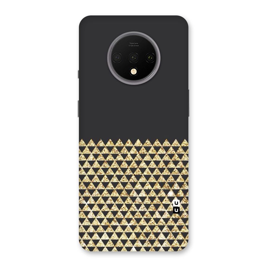 Dark Grey Golden Triangles Back Case for OnePlus 7T