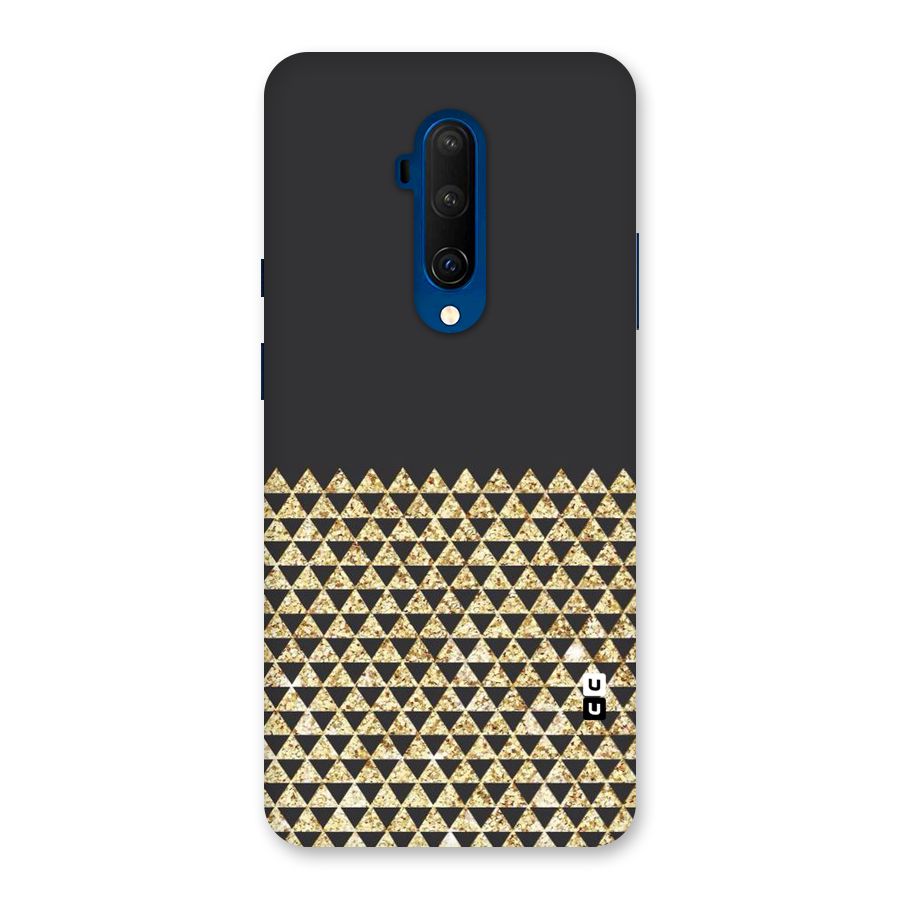 Dark Grey Golden Triangles Back Case for OnePlus 7T Pro