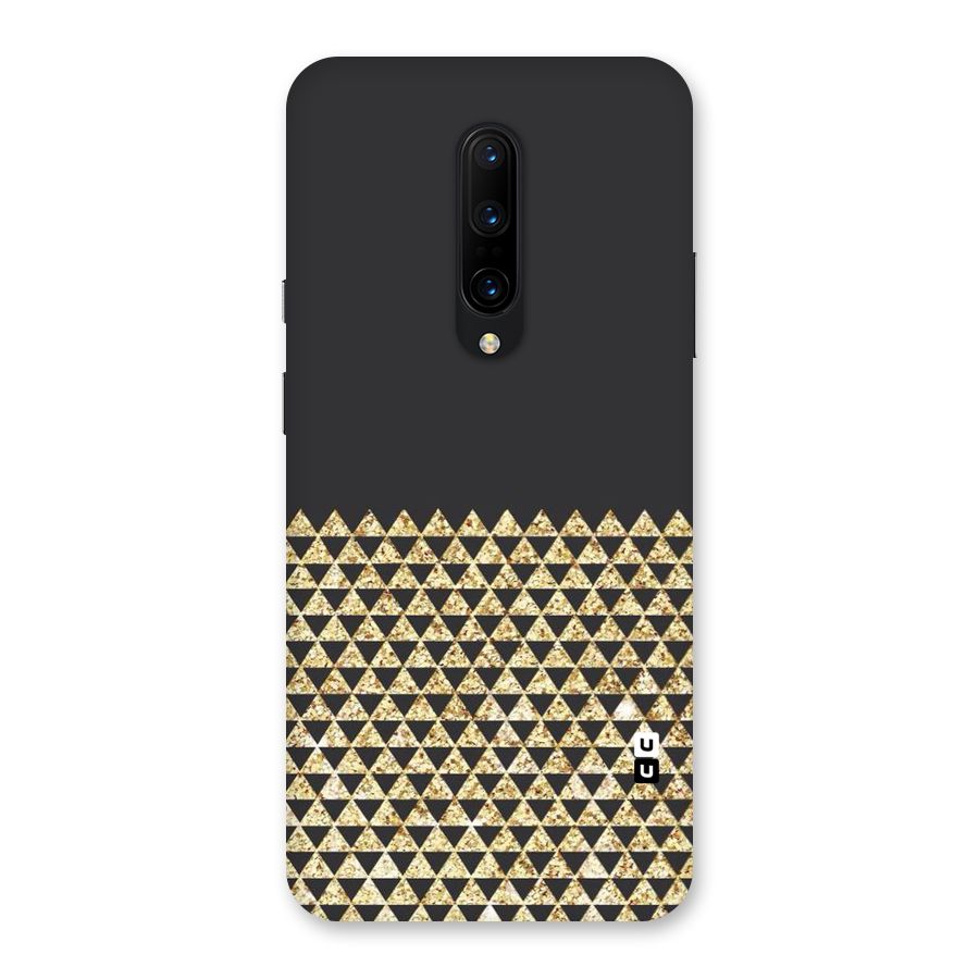 Dark Grey Golden Triangles Back Case for OnePlus 7 Pro