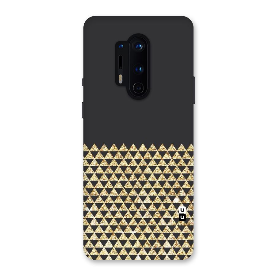Dark Grey Golden Triangles Back Case for OnePlus 8 Pro