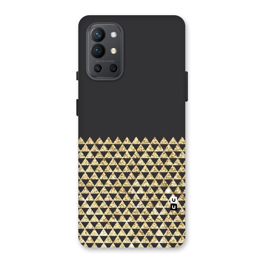 Dark Grey Golden Triangles Back Case for OnePlus 9R